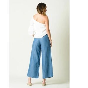 ESBY High Rise Wide leg Crop Denim Trouser Pants NWT